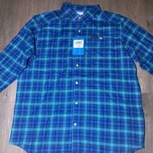 Columbia  Blue Plaid Shirt